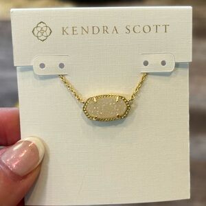 Kendra Scott Gold Necklace with Cream Stone